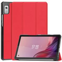 Lunso - Lenovo Tab M9 (9 inch) - Tri-Fold Bookcase hoes - Rood Lunso - Lenovo Tab M9 (9 inch) - Tri-Fold Bookcase hoes - Rood