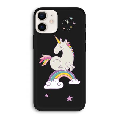 Regenboog eenhoorn: iPhone 12 Biologisch afbreekbaar hoesje