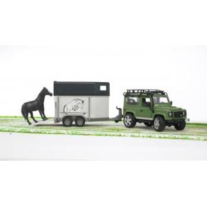 bruder Land Rover Defender met paardentrailer modelvoertuig