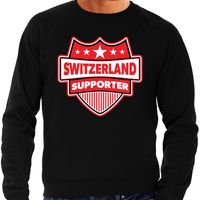 Zwitserland / Switzerland schild supporter sweater zwart voor he - thumbnail