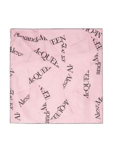 Alexander McQueen foulard en soie à logo en jacquard - Rose