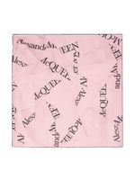 Alexander McQueen foulard en soie à logo en jacquard - Rose - thumbnail