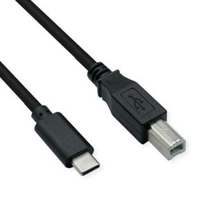 Roline USB-kabel USB 2.0 USB-C stekker, USB-B stekker 3.00 m Zwart Afgeschermd 11.02.8337