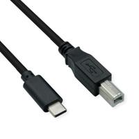 Roline USB-kabel USB 2.0 USB-C stekker, USB-B stekker 1.80 m Zwart Afgeschermd 11028336 - thumbnail