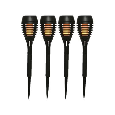 4x stuks Solar licht tuinfakkels/tuinlampen met vlam effect op zonne-energie 27 cm