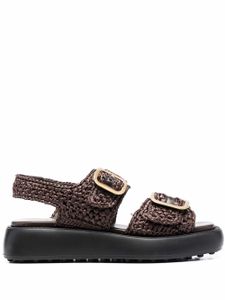 Tod's sandales en raphia tressé - Marron