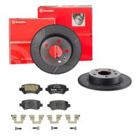 Remmenset, remschijf BREMBO, Remschijftype: Gespleten, Inbouwplaats: Achteras: , u.a. für Vauxhall, Opel, Chevrolet