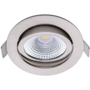 EcoDim - LED Spot - Inbouwspot - ED-10030 - 5W - Waterdicht IP54 - Dimbaar - Warm Wit 2700K - Mat Nikkel - Aluminium -