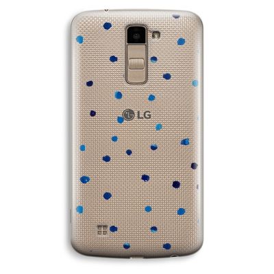 Blauwe stippen: LG K10 (2016) Transparant Hoesje