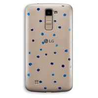 Blauwe stippen: LG K10 (2016) Transparant Hoesje