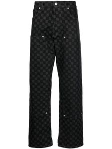 MISBHV pantalon droit à motif monogrammé - Noir