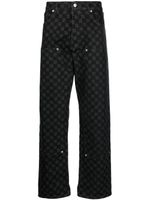 MISBHV pantalon droit à motif monogrammé - Noir