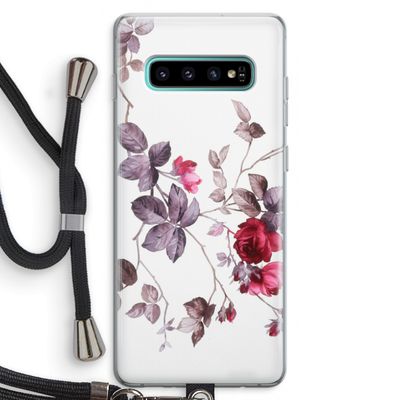 Mooie bloemen: Samsung Galaxy S10 Plus Transparant Hoesje met koord