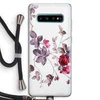 Mooie bloemen: Samsung Galaxy S10 Plus Transparant Hoesje met koord