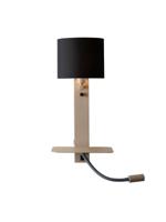 Wandlamp Florence met leeslampje zwarte kap