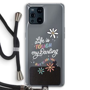 Tough Life: Oppo Find X3 Transparant Hoesje met koord