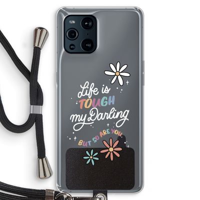 Tough Life: Oppo Find X3 Transparant Hoesje met koord