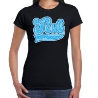 Verkleed T-shirt dames - FOUT - zwart - blauw panter look - fout/goud/stout Verkleed T-shirt dames - FOUT - zwart - blauw panter look - fout/goud/stout