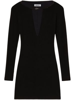 AMBUSH robe courte à col v - Noir