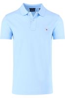 GANT Original Slim Fit Polo shirt Korte mouw lichtblauw - thumbnail