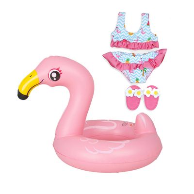 Heless poppen zwemset flamingo, 35-45 cm