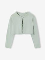 Bolero voor meisjes met een praktische opening saliegroen