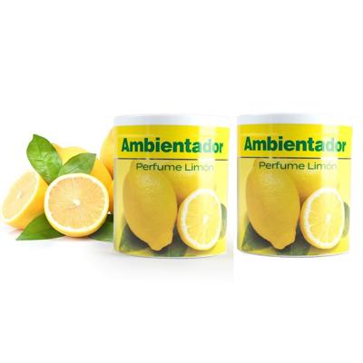 Geur gel Citroen geur - 2x - 95 gram - geur blikje - 6 x 7 cm - auto/interieurparfum/luchtverfrisser