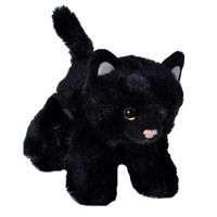 Pluche zwarte kat/poes dierenknuffel 18 cm   -