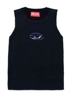 Diesel Kids débardeur en coton à logo Oval D - Noir