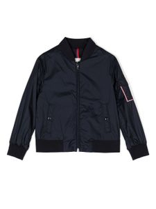 Moncler Enfant veste bomber à patch logo - Bleu