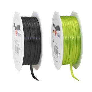 Cadeaulint/sierlint pakket - zwart/limegroen - 3 mm x 50 meter - Hobby/decoratie/knutselen