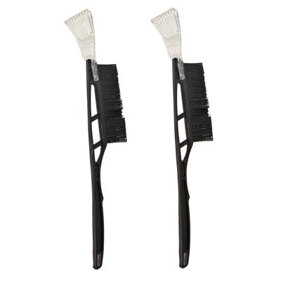 Ijskrabber - 2x stuks - met borstel - 52 cm zwart - kunststof - Ruiten krabber - Auto accessoires