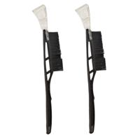 Ijskrabber - 2x stuks - met borstel - 52 cm zwart - kunststof - Ruiten krabber - Auto accessoires