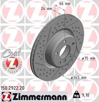 Remschijf COAT Z ZIMMERMANN, Remschijftype: Verzonken, u.a. für BMW - thumbnail