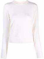 Maison Margiela pull en maille fine à col rond - Blanc