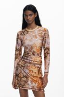 Romantisch T-shirt met applicaties - ORANGE - XL