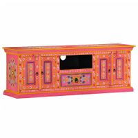 Tv-meubel 110x30x40 cm massief mangohout roze