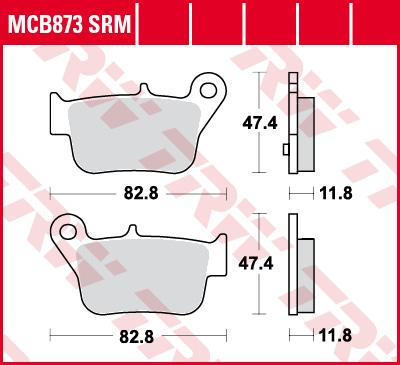 TRW Remblokken, en remschoenen voor de moto, MCB873SRM Sinter maxi scooter
