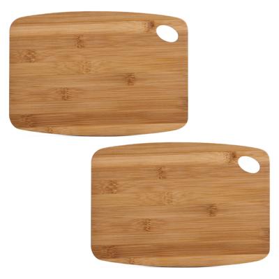 Zeller Bamboe Houten keuken Snijplank - 2x - Rechthoekig met Oog - 26 x 18 cm