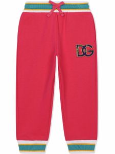 Dolce & Gabbana Kids pantalon de jogging à patch logo - Rose