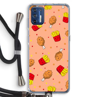 Chicken 'n Fries: Motorola Moto G9 Plus Transparant Hoesje met koord