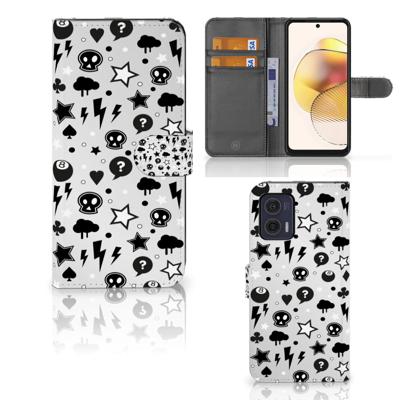 Telefoonhoesje met Naam Motorola Moto G73 Silver Punk Telefoonhoesje met Naam Motorola Moto G73 Silver Punk