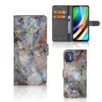 Motorola Moto G9 Plus | Bookcase | Marmer Grijs