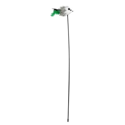 Trixie speelstaaf muis kunststof / pluche met kattenmunt