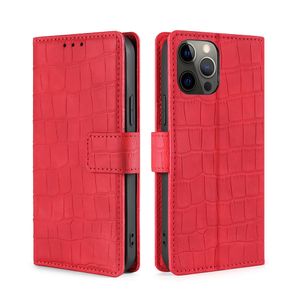 iPhone 11 Pro Max hoesje - Bookcase - Pasjeshouder - Portemonnee - Krokodil patroon - Kunstleer - Rood