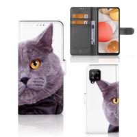 Samsung Galaxy A42 5G | Telefoonhoesje | Met pasjeshouder | Kat