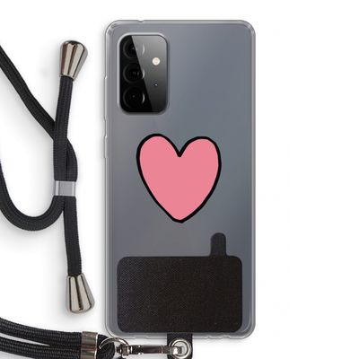 Hartje: Samsung Galaxy A72 5G Transparant Hoesje met koord