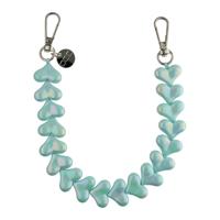 Telefoonkoord Heart - Groen Glimmend - Zilver Telefoonkoord Heart - Groen Glimmend - Zilver