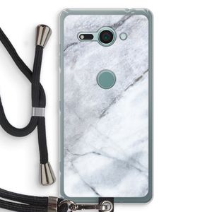Witte marmer: Sony Xperia XZ2 Compact Transparant Hoesje met koord