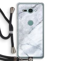 Witte marmer: Sony Xperia XZ2 Compact Transparant Hoesje met koord
